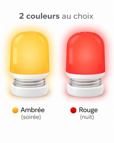 Lampe tactile sans lumière bleue – compacte et nomade rouge ou ambrée
